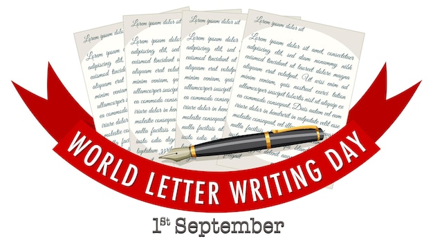 Vector gratuito diseño de banner del día mundial de escritura de cartas