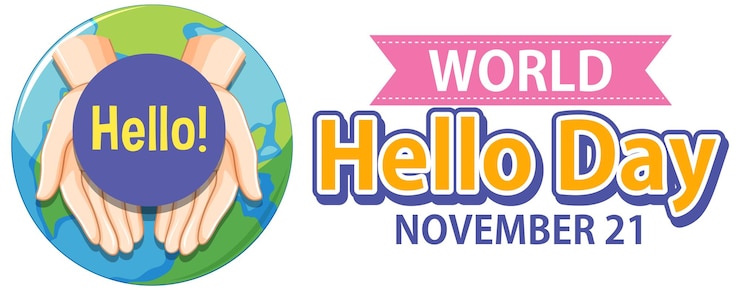Vector gratuito diseño de banner del día mundial hola