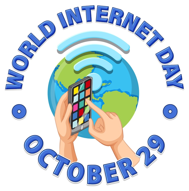 Vector gratuito diseño de banner del día mundial de internet