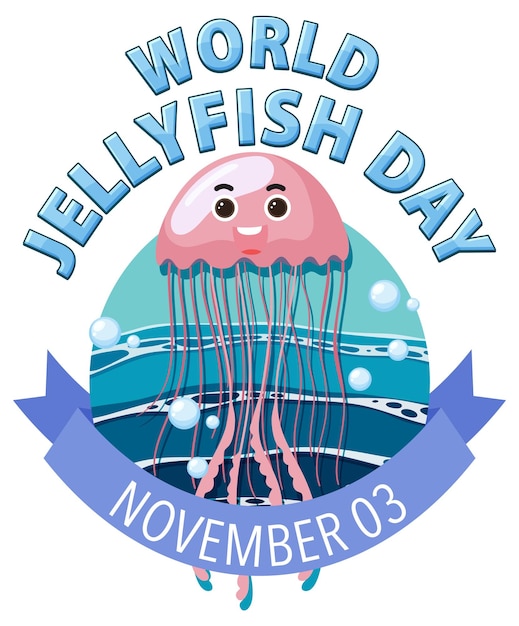 Vector gratuito diseño de banner del día mundial de las medusas