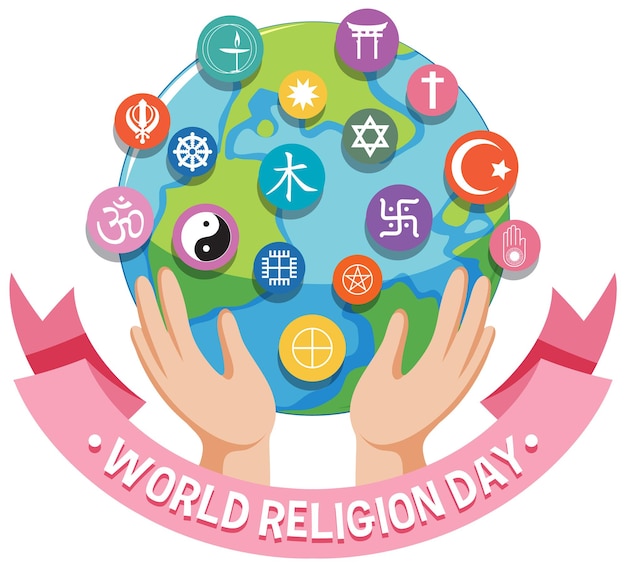 Diseño de banner del día mundial de la religión