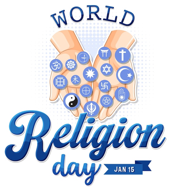 Vector gratuito diseño de banner del día mundial de la religión