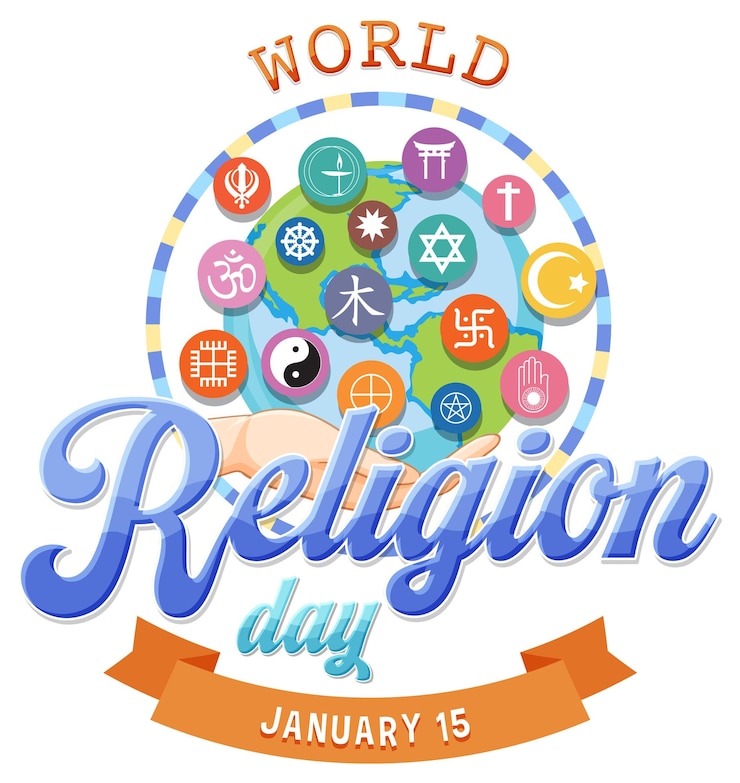 Vector gratuito diseño de banner del día mundial de la religión