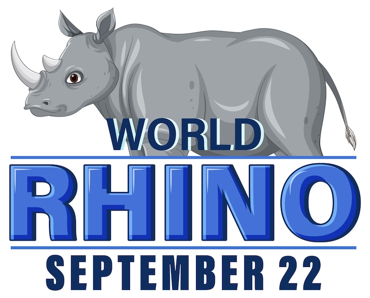 Vector gratuito diseño de banner del día mundial del rinoceronte