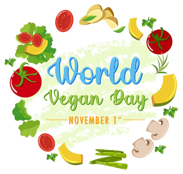 Diseño de banner del día mundial vegano