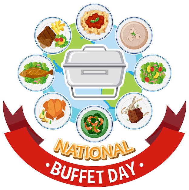 Diseño de banner del día nacional del buffet