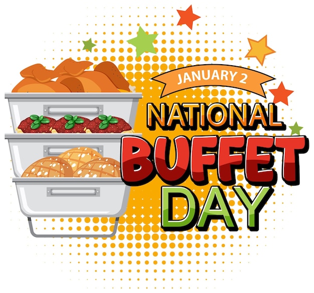 Diseño de banner del día nacional del buffet
