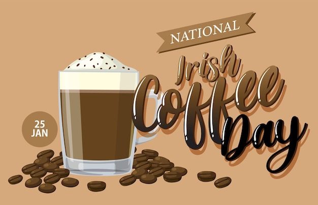 Vector gratuito diseño de banner del día nacional del café irlandés