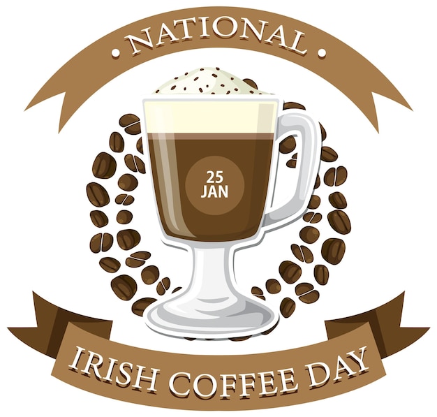 Vector gratuito diseño de banner del día nacional del café irlandés