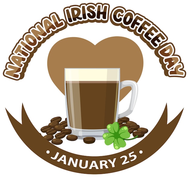 Diseño de banner del día nacional del café irlandés