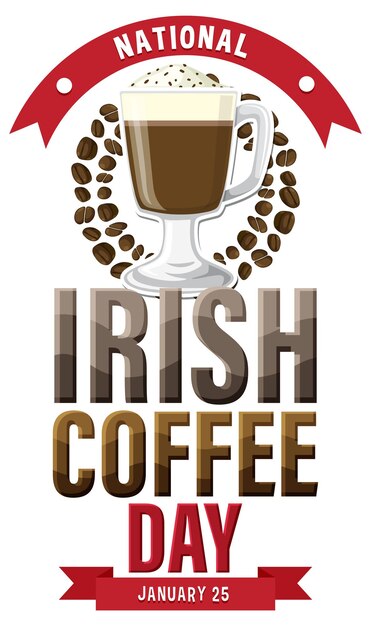 Vector gratuito diseño de banner del día nacional del café irlandés