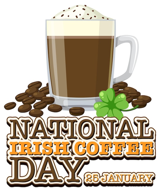 Vector gratuito diseño de banner del día nacional del café irlandés