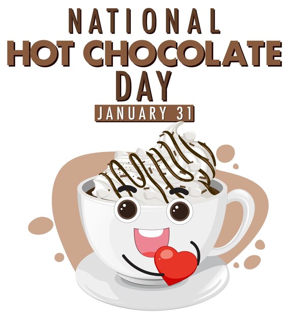 Diseño de banner del día nacional del chocolate caliente