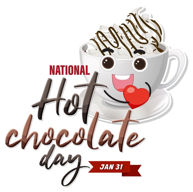 Diseño de banner del día nacional del chocolate caliente