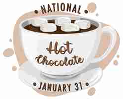 Vector gratuito diseño de banner del día nacional del chocolate caliente