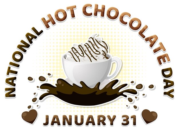 Diseño de banner del día nacional del chocolate caliente