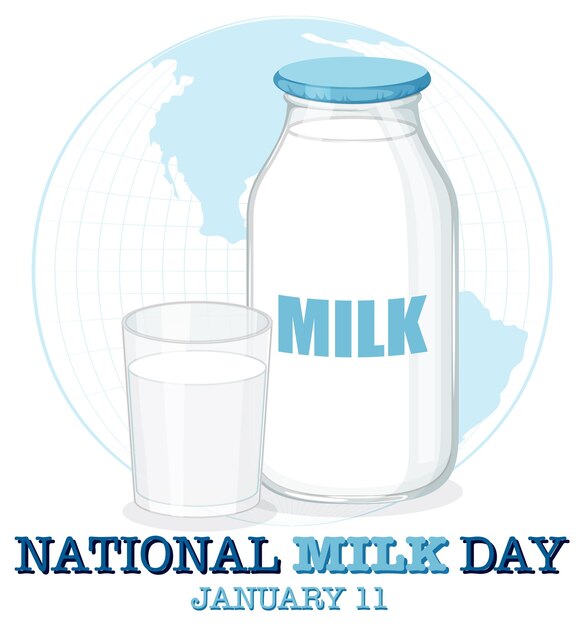 Diseño de banner del día nacional de la leche