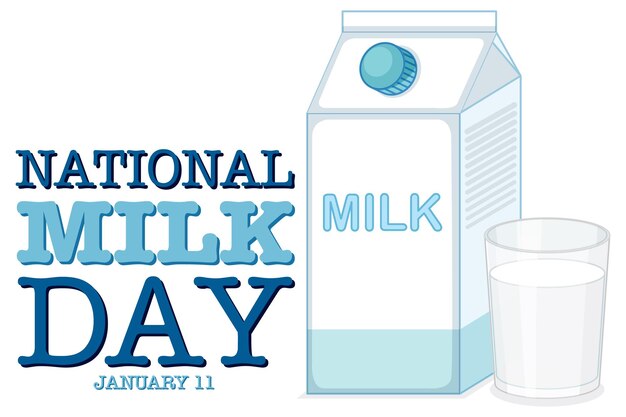 Diseño de banner del día nacional de la leche