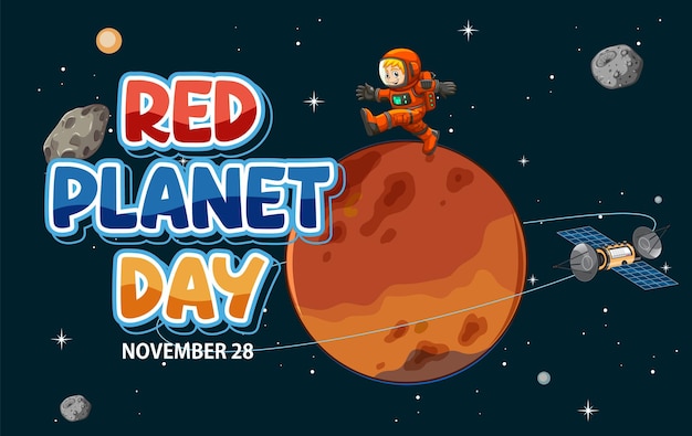 Diseño de banner del día del planeta rojo