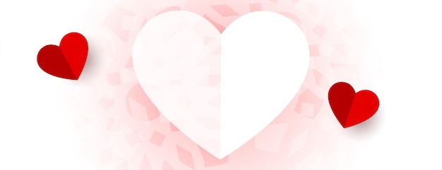 Diseño de banner de día de san valentín de corazones hermosos