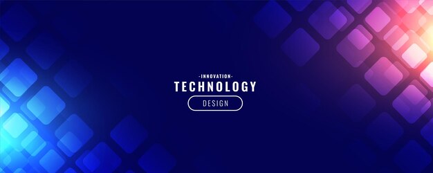 Diseño de banner digital de tecnología azul