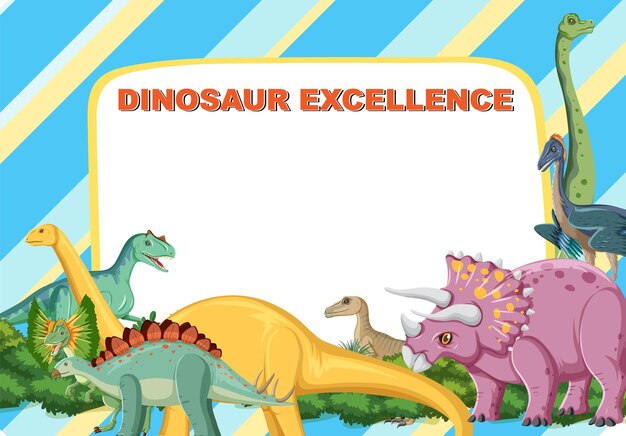 Diseño de banner con dinosaurios.