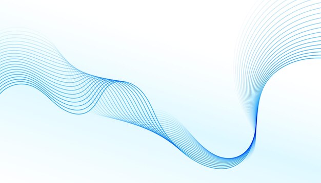 Diseño de banner de diseño de líneas azules suaves y con curvas abstractas