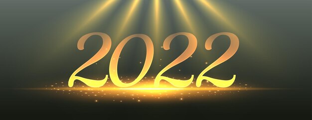 Diseño de banner de efecto de luz de efecto de texto de año nuevo 2022 brillante brillante