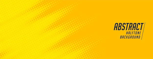 Vector gratuito diseño de banner elegante ancho de semitono amarillo abstracto
