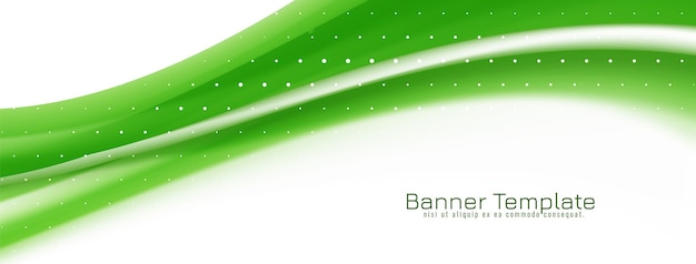 Diseño de banner elegante decorativo de onda verde