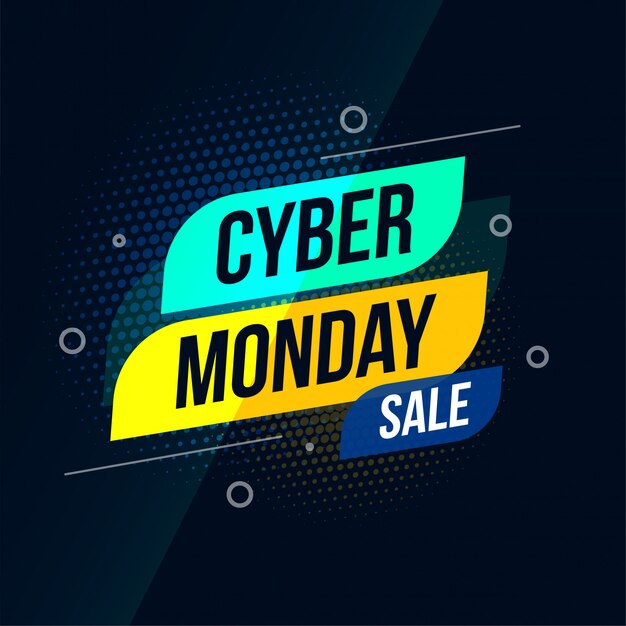 Diseño de banner elegante de venta de ciber lunes moderno