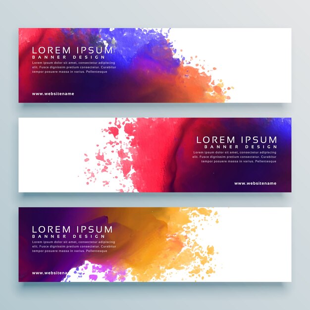 diseño de banner de encabezado acuarela abstracta