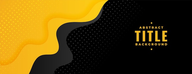 Vector gratuito diseño de banner de estilo fluido negro y amarillo.