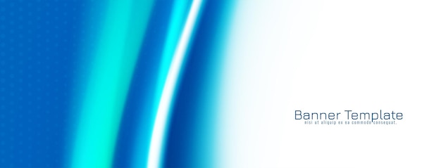Vector gratuito diseño de banner de estilo de onda azul abstracto