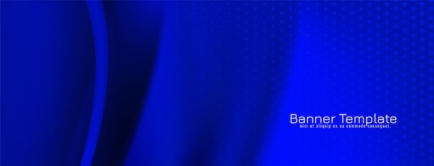 Diseño de banner de estilo de onda azul elegante abstracto