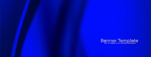 Diseño de banner de estilo de onda azul elegante abstracto