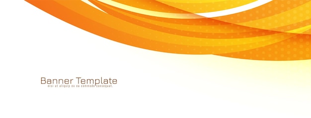Diseño de banner de estilo onda de color amarillo y naranja