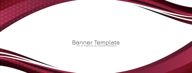Diseño de banner de estilo de onda de color rojo