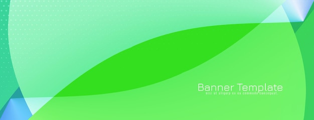 Diseño de banner de estilo de onda elegante de color verde suave