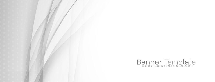 Vector gratuito diseño de banner de estilo de onda gris y blanco decorativo