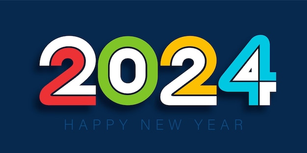 Vector gratuito diseño de banner de feliz año nuevo moderno multicolor