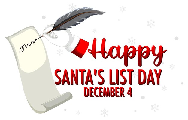 Diseño de banner de feliz día de la lista de Papá Noel