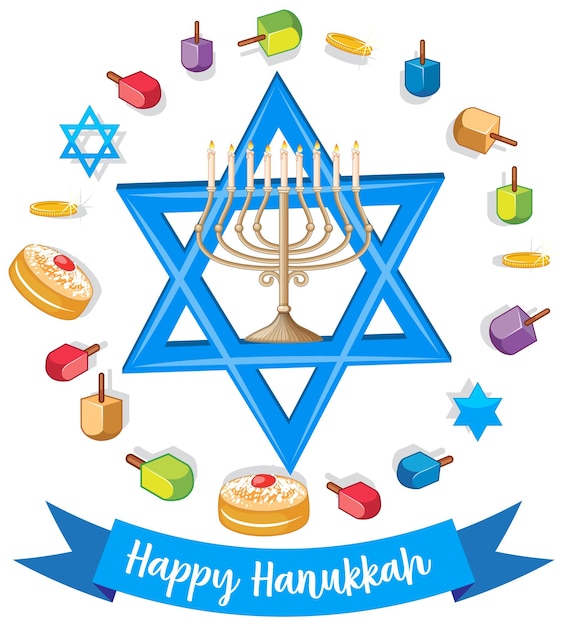 Vector gratuito diseño de banner feliz hanukkah