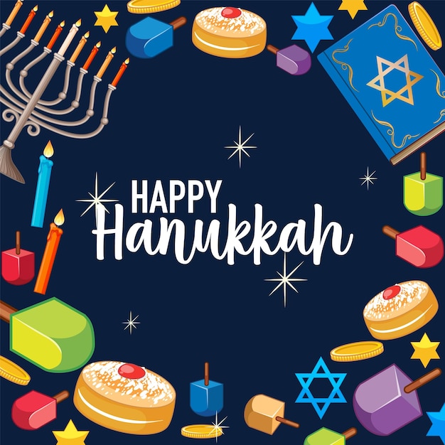 Vector gratuito diseño de banner feliz hanukkah