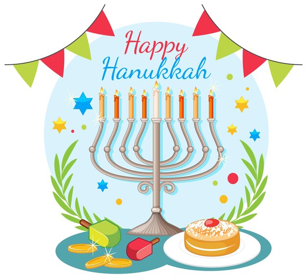Diseño de banner feliz Hanukkah