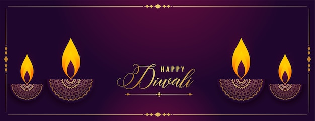 Vector gratuito diseño de banner de festival de diya decorativo feliz diwali