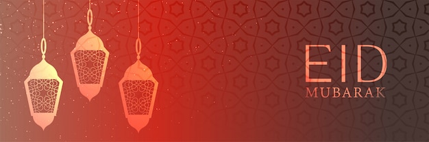 Diseño de banner festival eid mubarak islámico