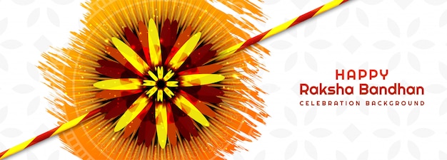 Vector gratuito diseño de banner de festival hindú raksha bandhan