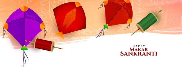 Diseño de banner del festival religioso indio Makar Sankranti