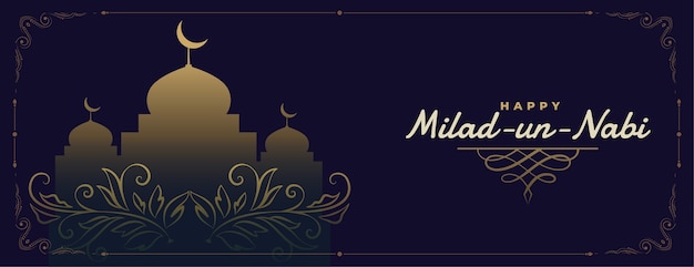 Diseño de banner floral decorativo milad un nabi